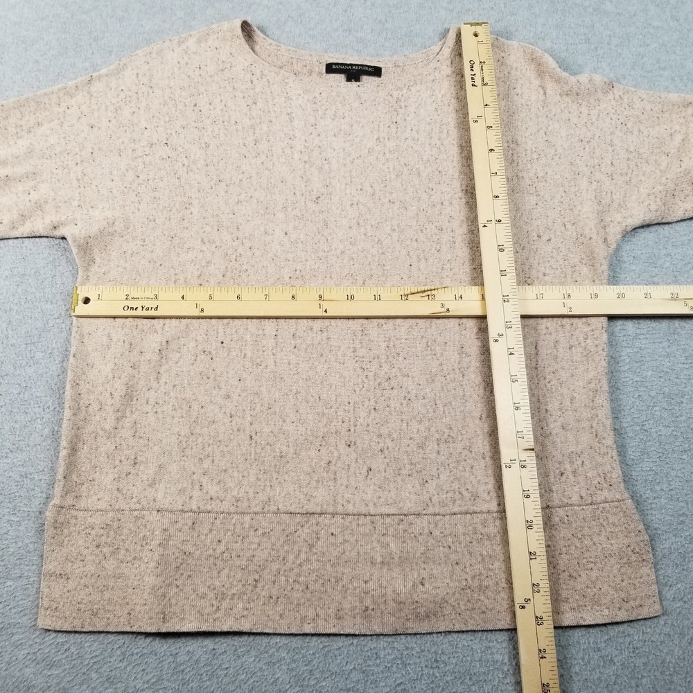 Banana Republic Sweater Women's S‎ Small Beige Speckled Knit Crewneck Pullover - Picture 7 of 15